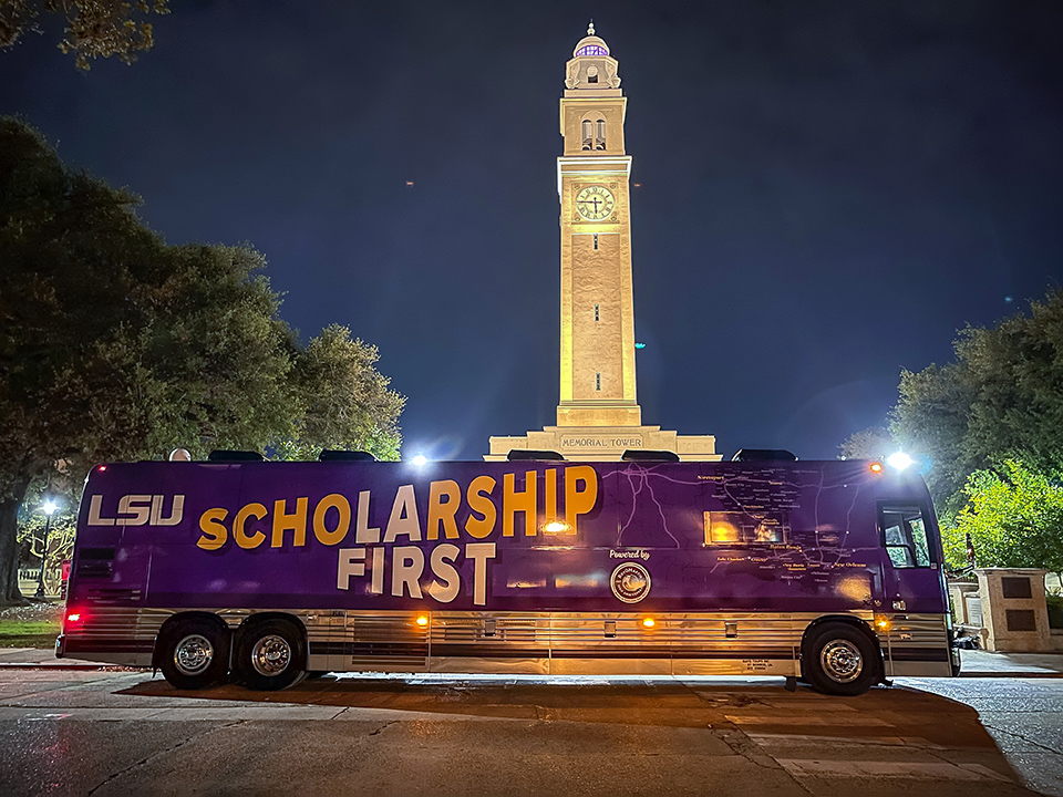 LSU Scholarship First Listening Bus Tour
